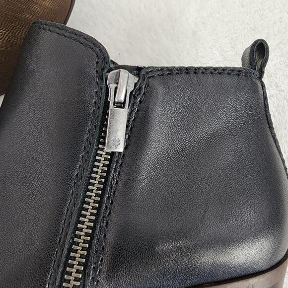 Lucky Brand Bootie Women *Left size 8 , Right size 7* Basel Black Leather Zip - Picture 8 of 12